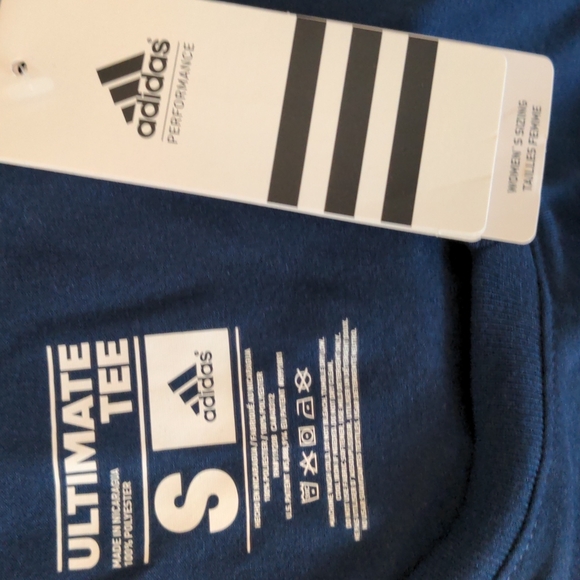 New Ladies Adidas Navy Blue Top Size S - Picture 2 of 3